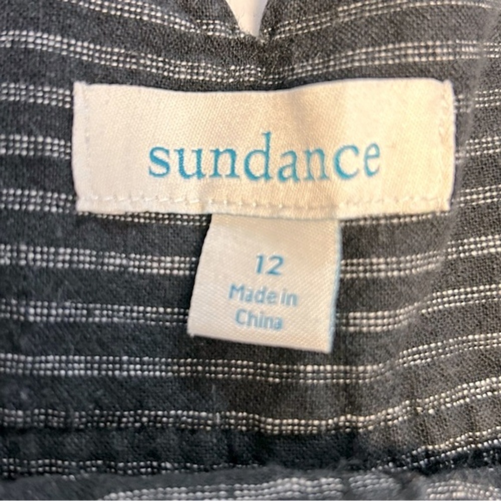 Sundance Amelia Black Striped Linen‎ Pants Size 12 - Picture 7 of 8